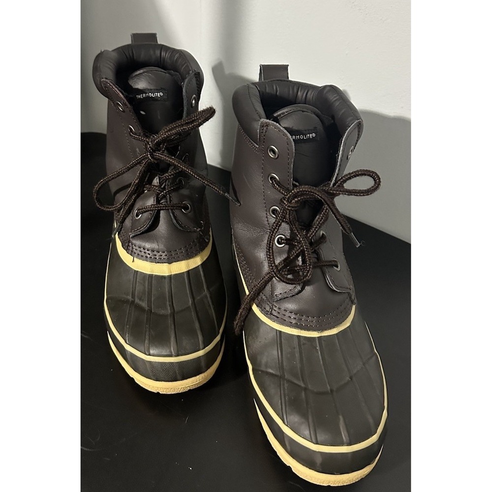 Totes Waterproof Duck Boots Mens Leather Upper Thermolite Size 11